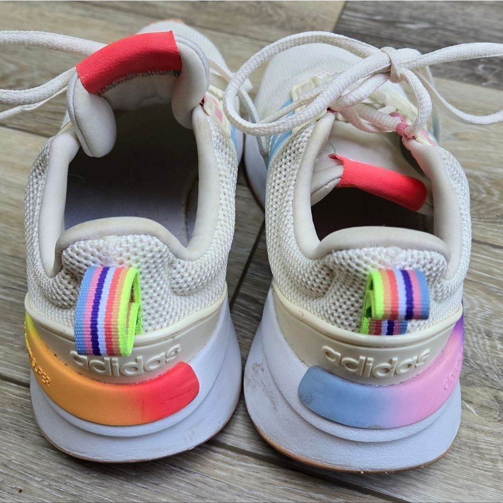 Adidas Women's Racer TR21 GZ1992 Running Shoes - Off White/Multicolor rainbow🌈6 - Picture 8 of 10